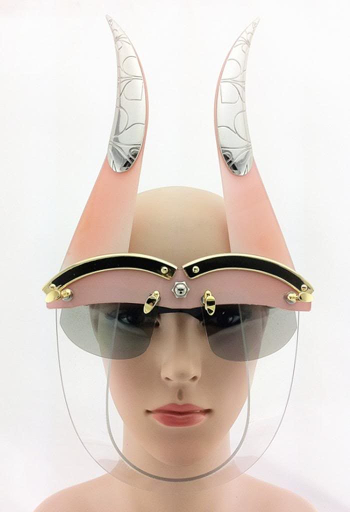 handmade futuristic modern steampunk unusual eye wear mask Hi Tek