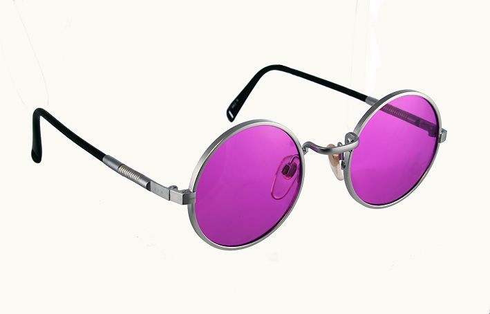 Circular Glasses with Purple Lens