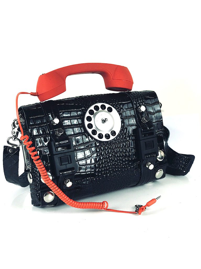 black croc bag