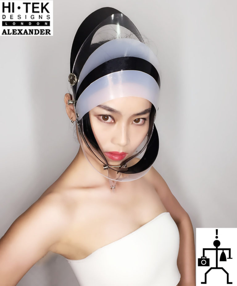 Hi Tek Alexander handmade futuristic modern futuristic, sci fi ,steampunk  unusual party eyewear mask hat