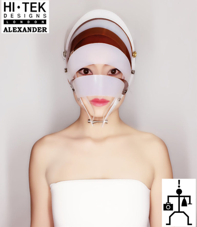 Hi Tek Alexander handmade futuristic modern futuristic, sci fi ,steampunk  unusual party eyewear mask hat - Image 2