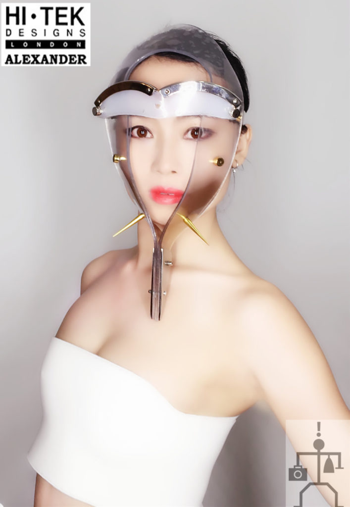 Hi Tek Alexander handmade futuristic modern futuristic, sci fi ,steampunk  unusual party Egypt pharaoh  style eyewear mask - Image 2
