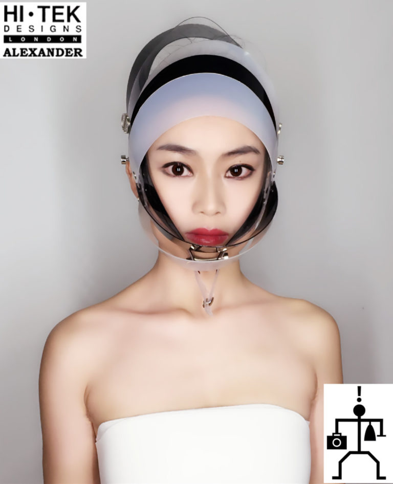 Hi Tek Alexander handmade futuristic modern futuristic, sci fi ,steampunk  unusual party eyewear mask hat - Image 2
