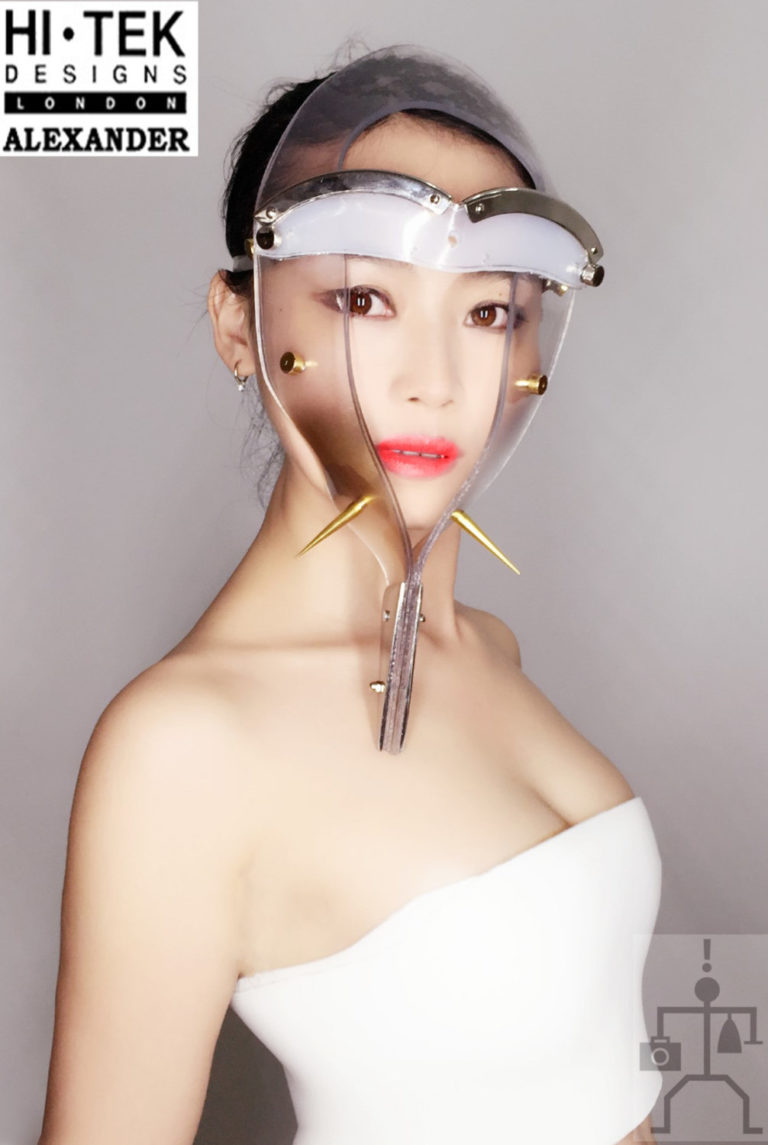 Hi Tek Alexander handmade futuristic modern futuristic, sci fi ,steampunk  unusual party Egypt pharaoh  style eyewear mask