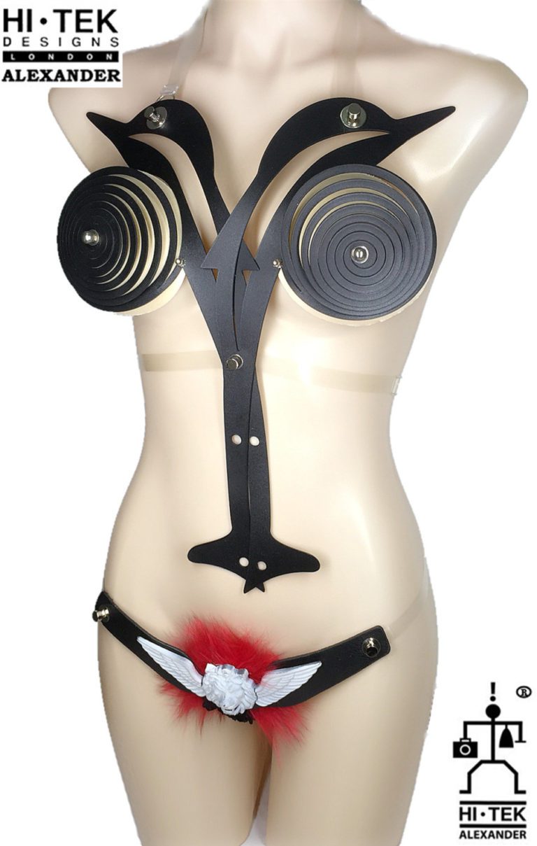 Hi Tek  women's cosplay dancewear unique steampunk fetish gothic sci fi costume,cyberpunk,futuristic clothing underwear panties lingerie - Image 2