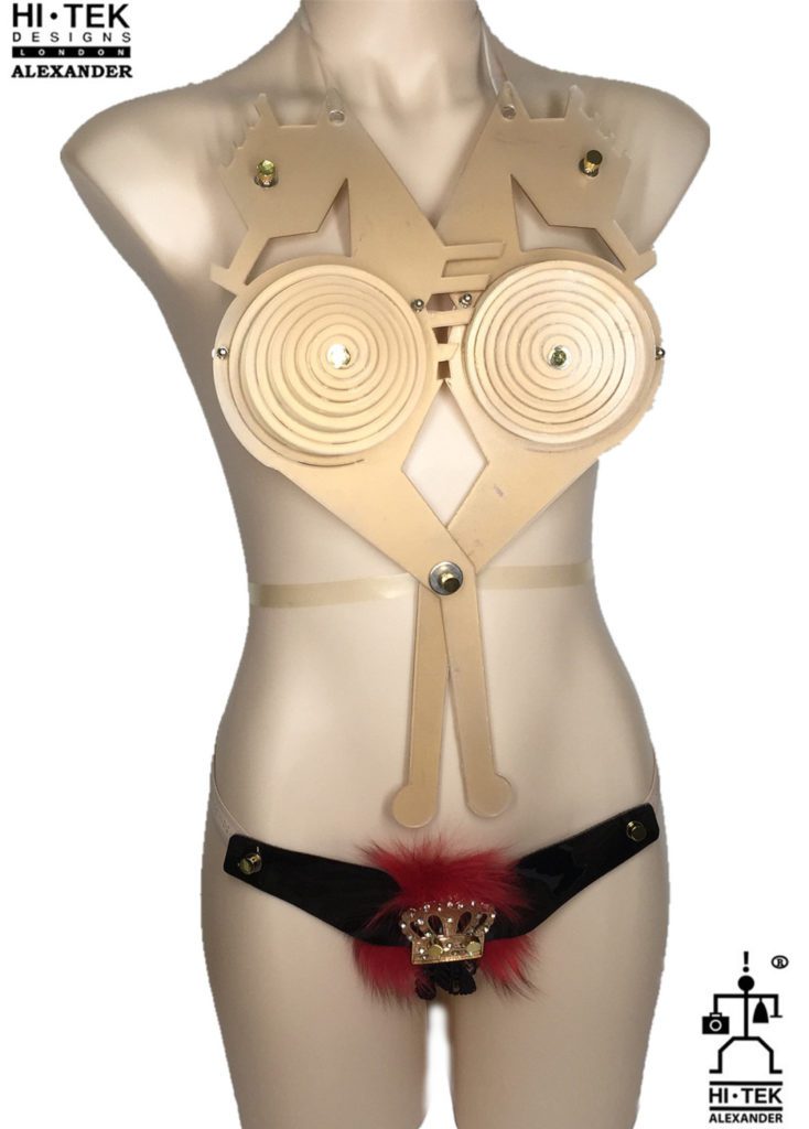 Hi Tek  women's cosplay dancewear unique steampunk  fetish gothic sci fi costume,cyberpunk,futuristic clothing underwear panties lingerie