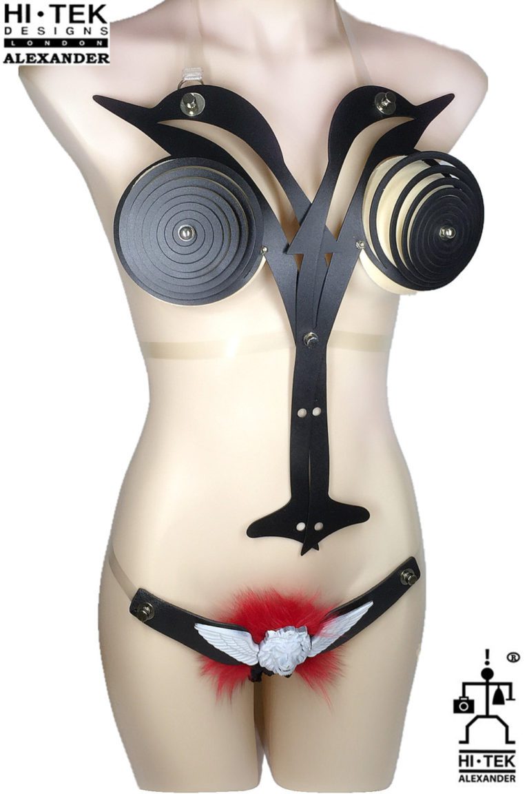 Hi Tek  women's cosplay dancewear unique steampunk fetish gothic sci fi costume,cyberpunk,futuristic clothing underwear panties lingerie