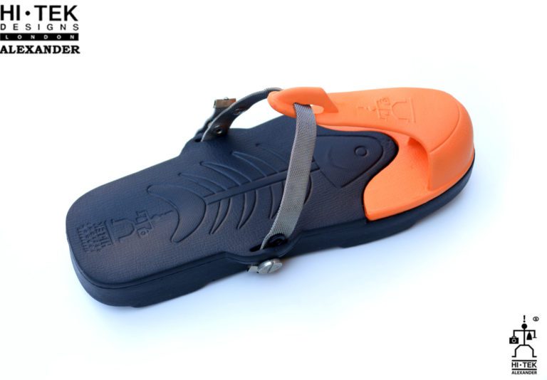 Hi Tek Alexander goth unique unusual futurisitc handmade EVA unisex beach sandal