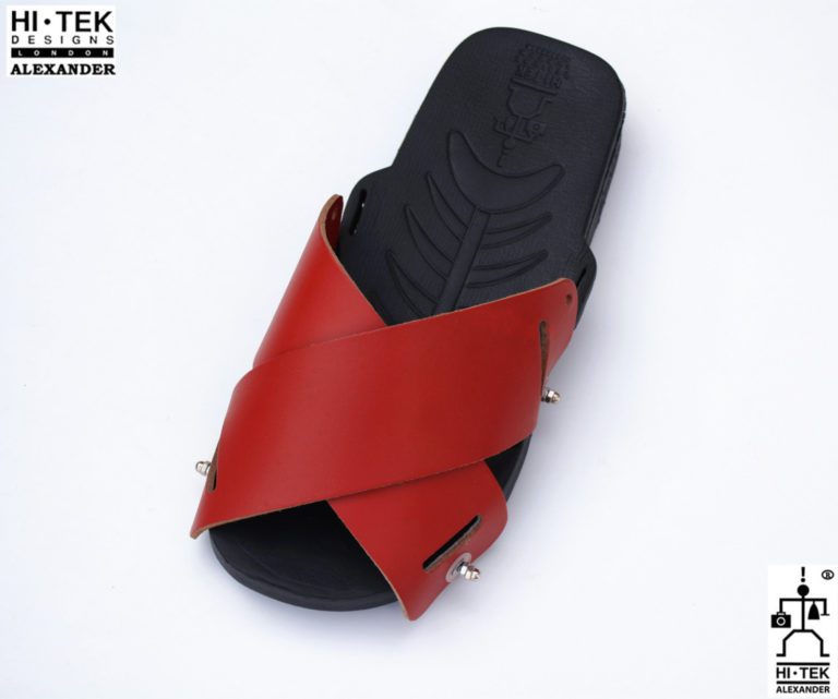 Hi Tek Alexander goth unique unusual futurisitc handmade EVA  leather unisex beach sandal - Image 2