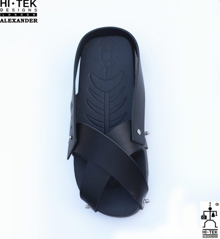 Hi Tek Alexander goth unique unusual futurisitc handmade EVA  leather unisex beach sandal - Image 2