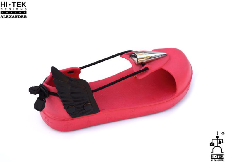 red EVA sandals for men with wings, Mercury wing sandals, unusual, unique, Greek mythology - Image 5