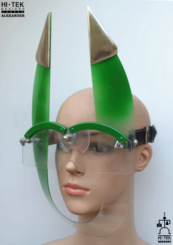 Hi Tek Alexander handmade futuristic modern steampunk cosplay cyberwave gothic sic fi artist style costume artist unusual party eyewear mask - Image 2