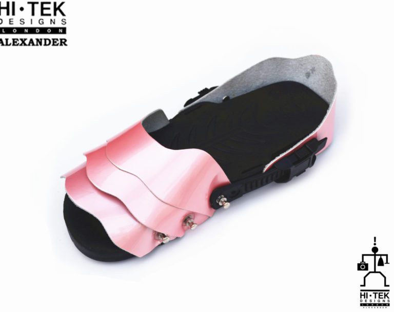 Hi Tek Alexander goth unique unusual futurisitc handmade EVA pink leather unisex beach sandal - Image 2