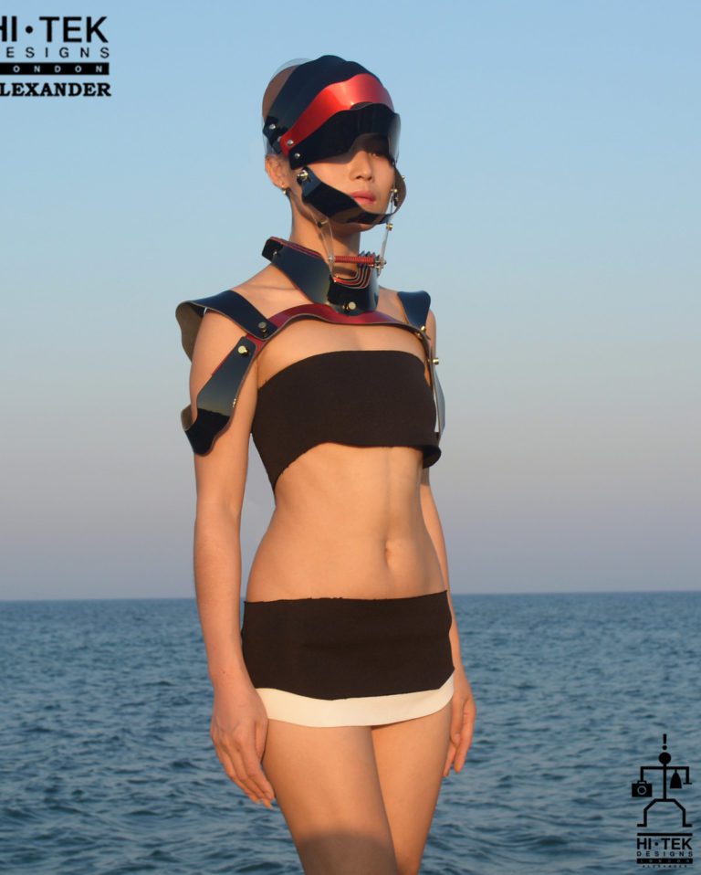 black leather harness