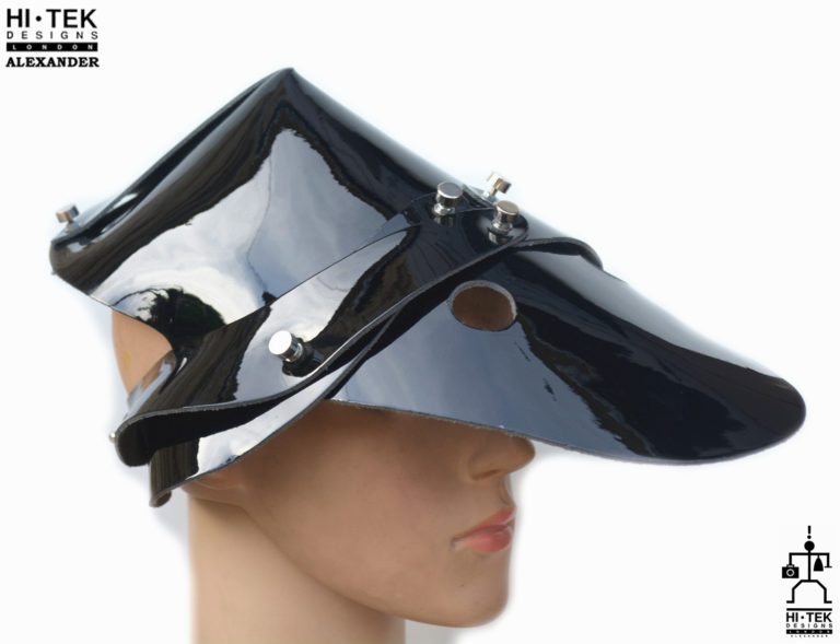 Hi Tek Alexander handmade futuristic modern futuristic, sci fi ,steampunk  unusual party Leather cosplay costume hat