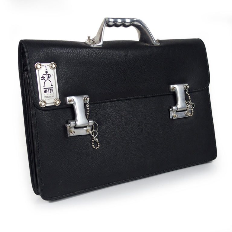 black leather briefcase