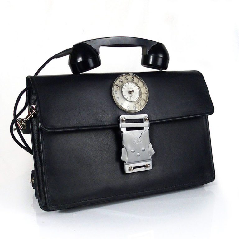 black leather briefcase