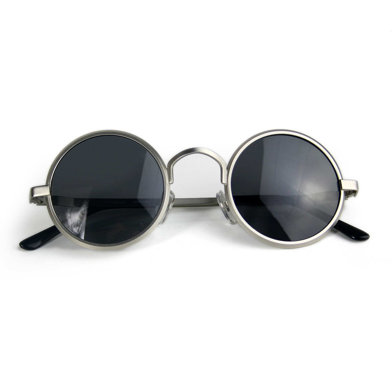 Round sunglasses hot sale silver frame