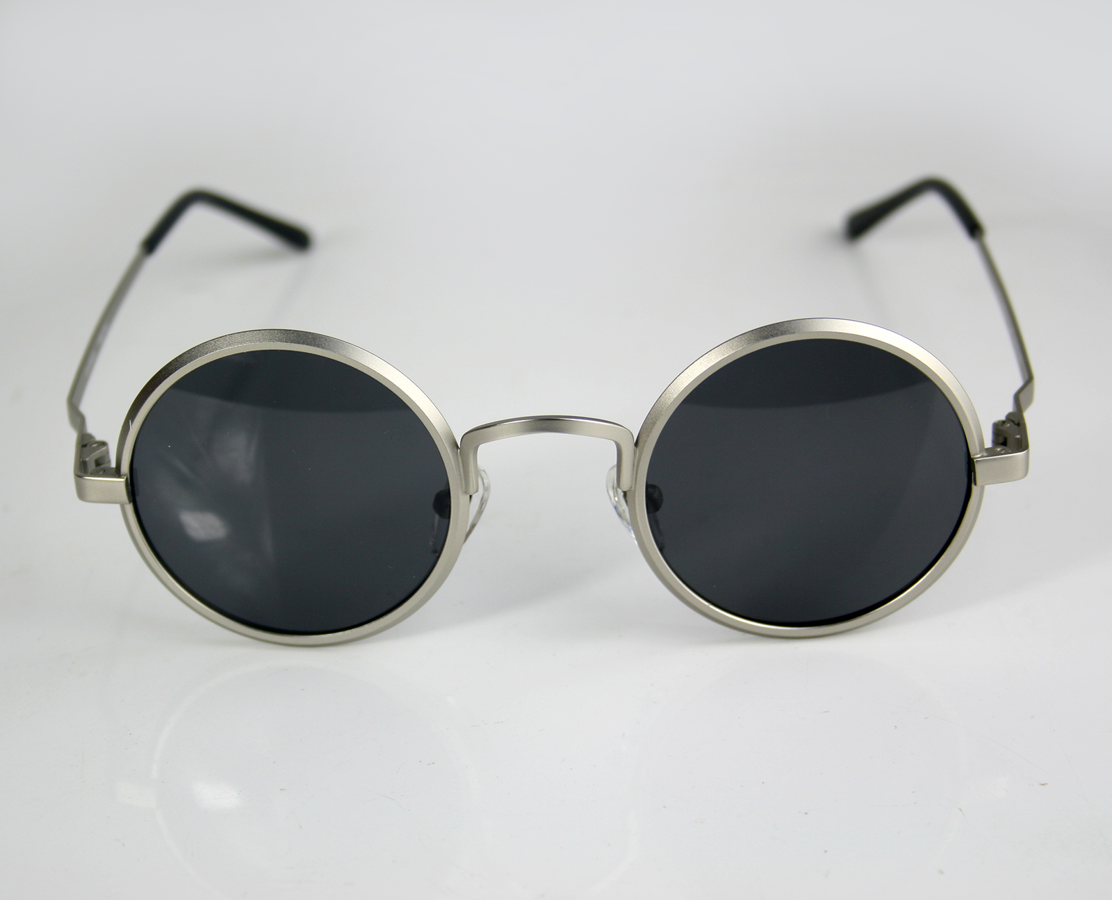 round silver metal sunglasses John Lennon style retro Goth Steampunk ...
