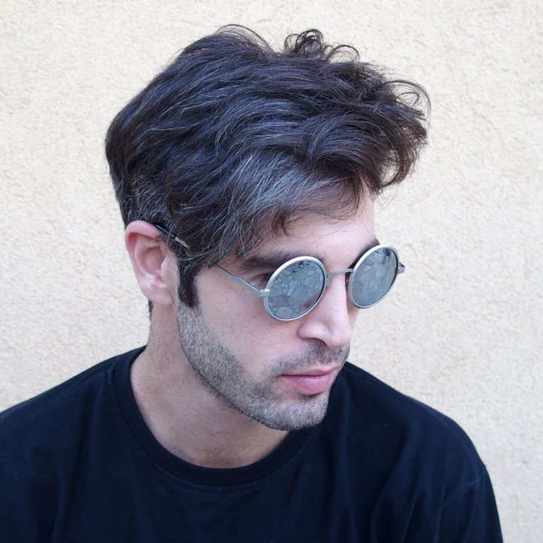round sunglasses mirrored lens