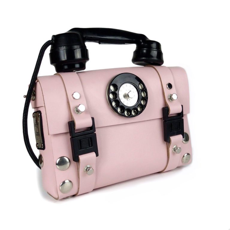 pink leather shoulder bag