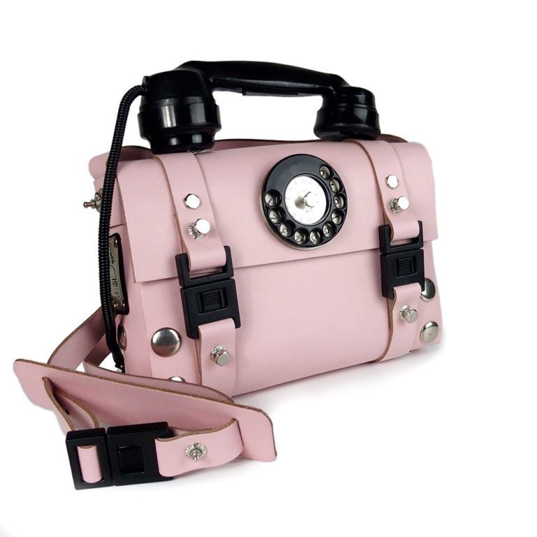 pink leather shoulder bag