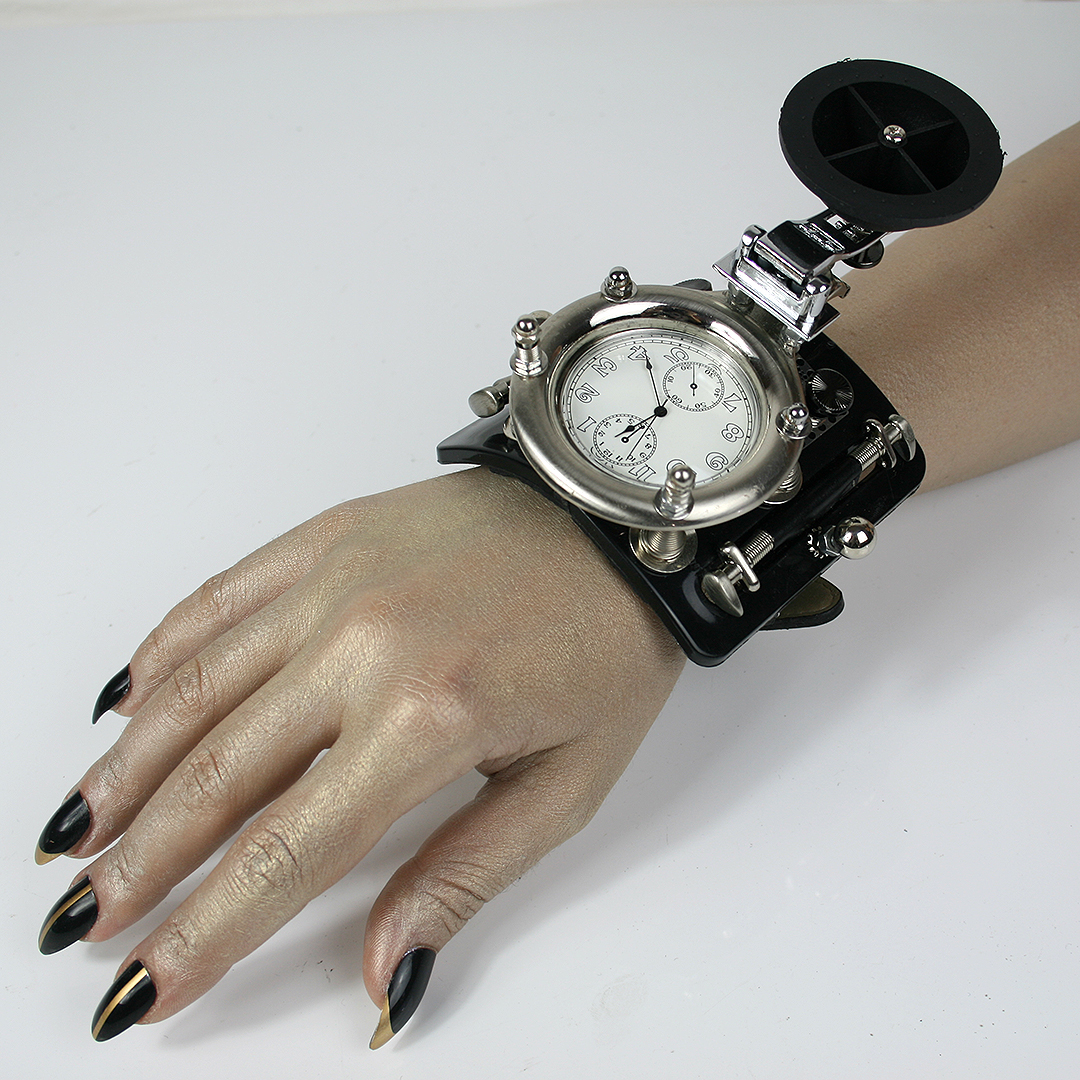 Art Deco Style Enamel Cuff Hinged Bracelet Watch | SABLEWEAR™