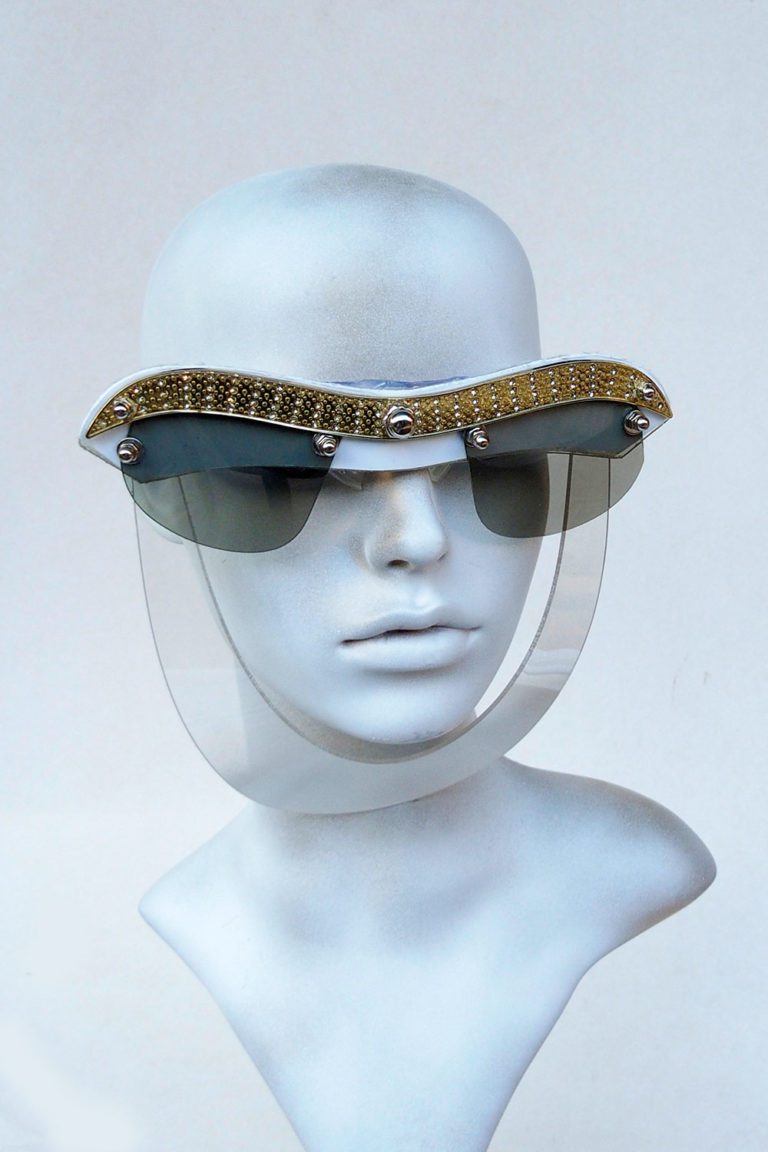 handmade mask futuristic Steampunk styling video shoot halloween art wear - Image 3