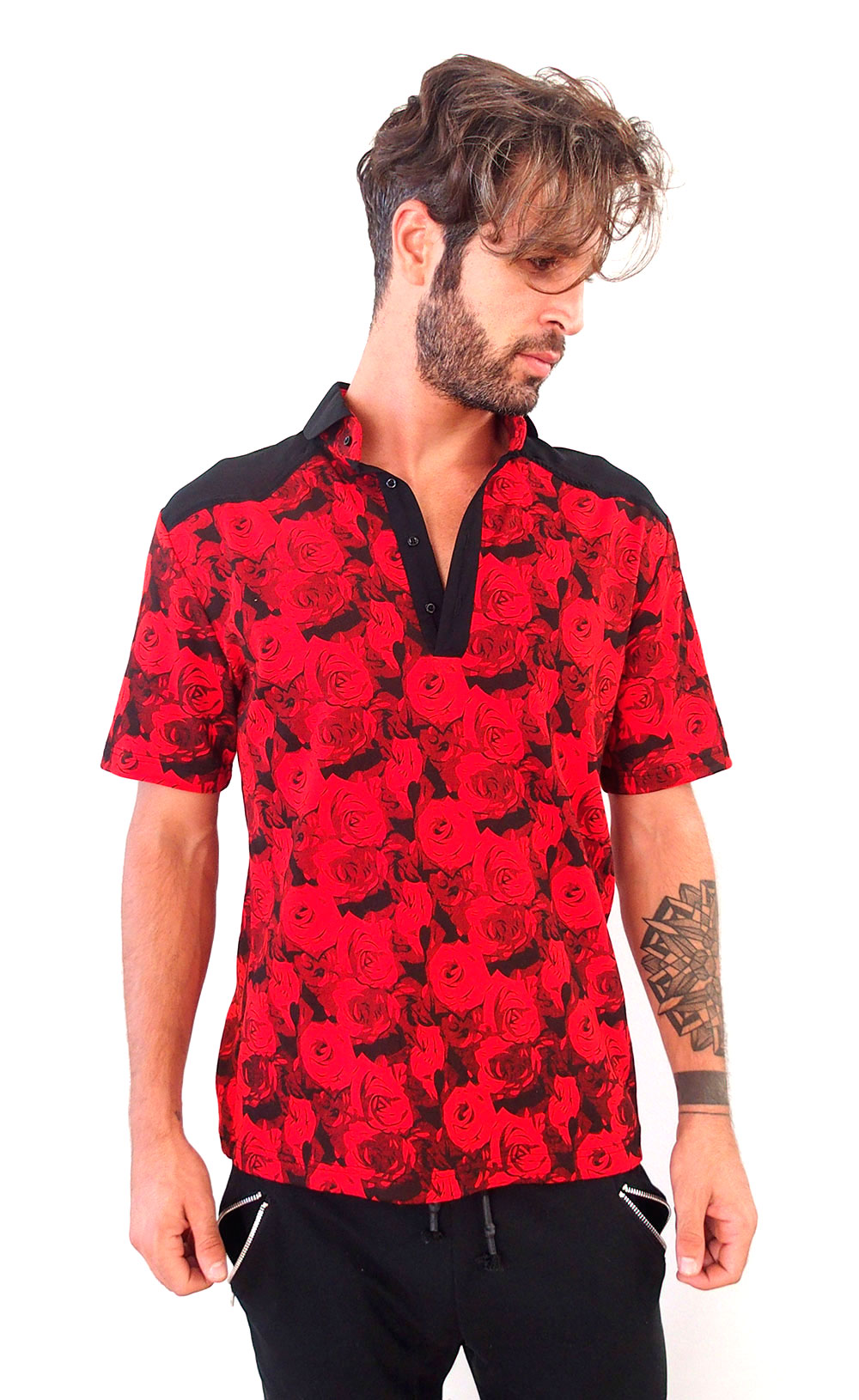 black and red t shirt mens