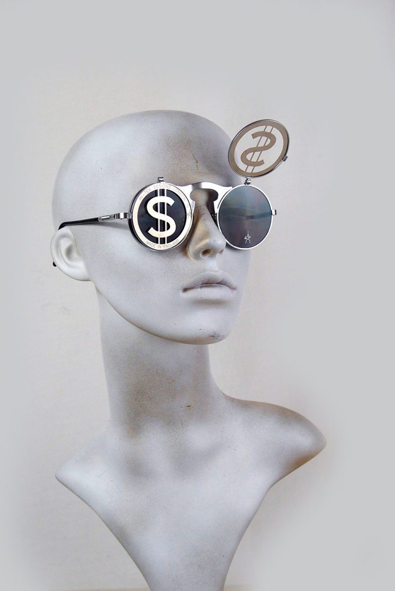 Round flip up sunglasses  vintage Goth Steampunk style Dollar - Image 2