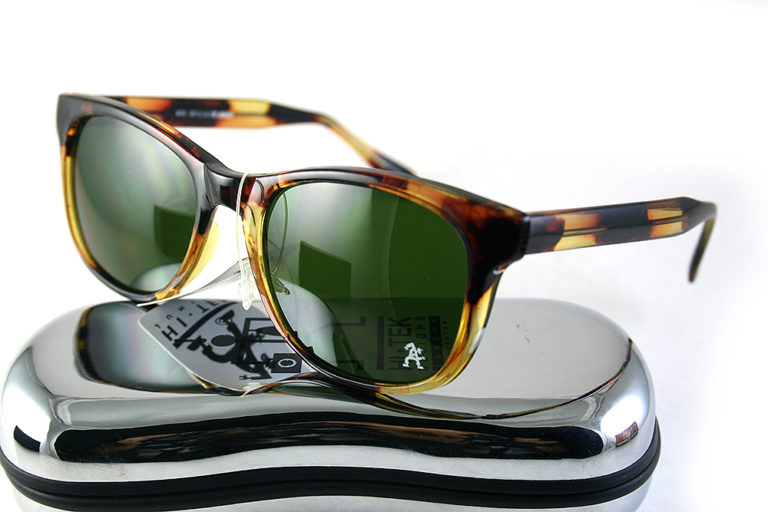 Retro Square tortoise sunglasses green lens 1990s Wayfarer style HT-92112 - Image 2