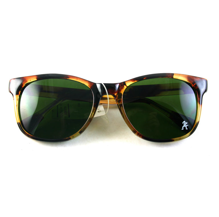 Retro Square tortoise sunglasses green lens 1990s Wayfarer style HT-92112 - Image 3