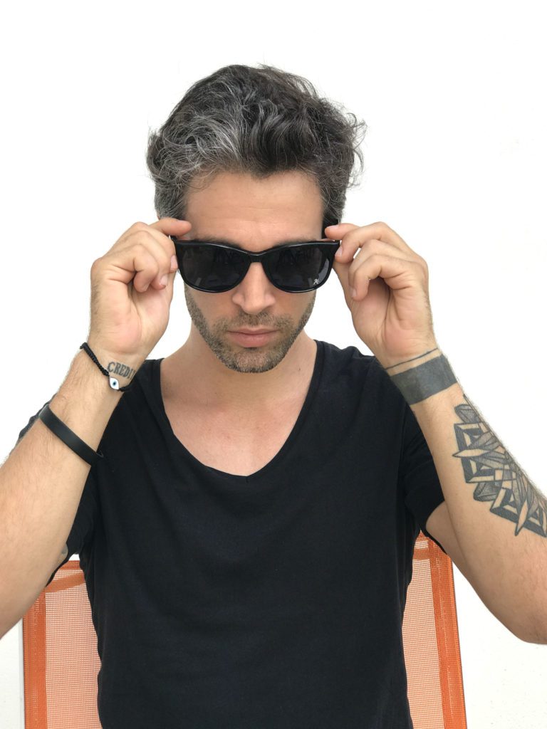 black hipster sunglasses