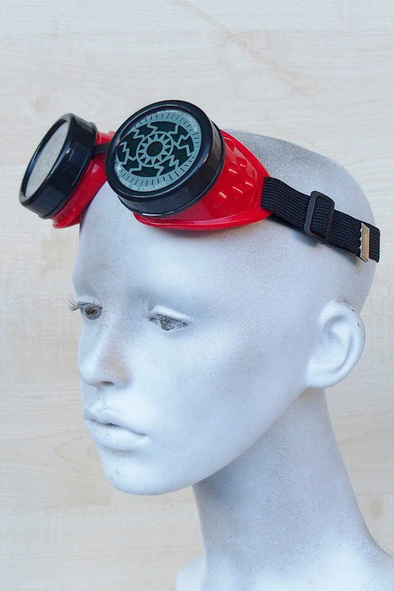 steampunk goggles stainless steel lens red plastic cups EYE - Image 2