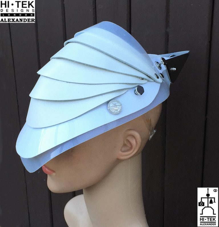 futuristic head wear in entertainment article, wearable art, all white1 - Image 4