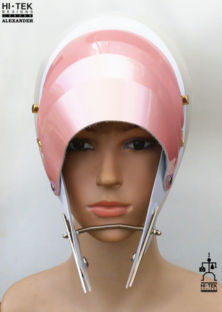 Unusual Head Wear futuristic, mask hat headpiece helmet modern Steampunk wearable art - Image 3