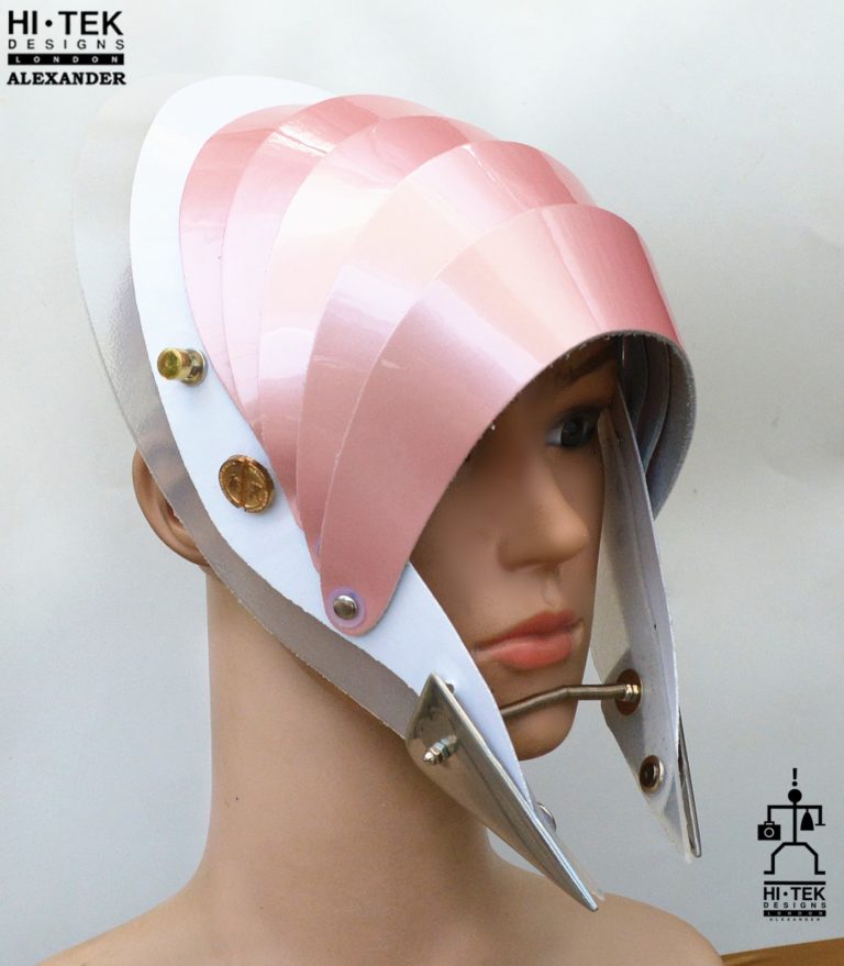 Unusual Head Wear futuristic, mask hat headpiece helmet modern Steampunk wearable art - Image 2