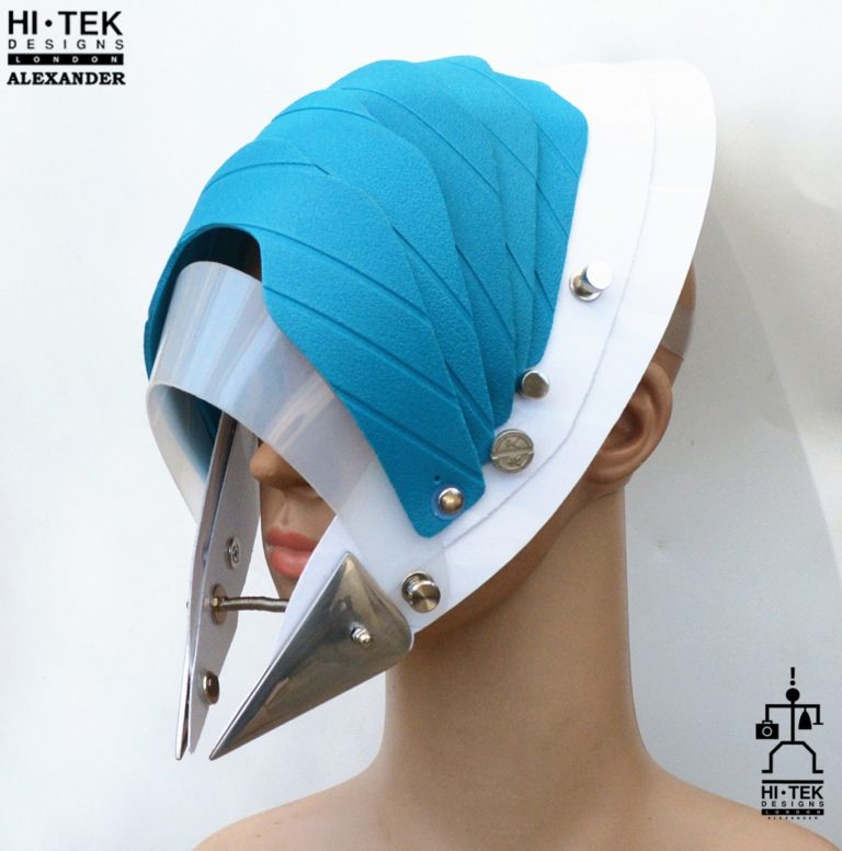 Hi Tek Alexander handmade modern futuristic, sci fi ,gothic ,steampunk unusual party eyewear alien plastic mask hat - Image 2