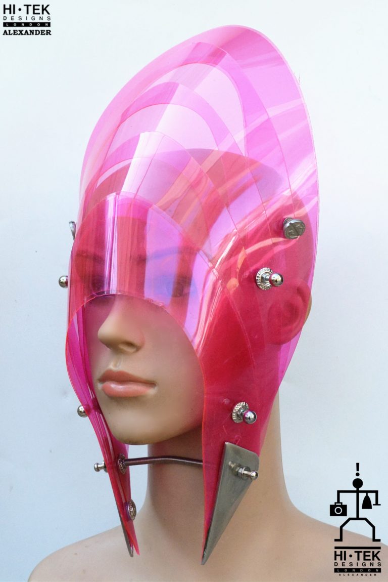 pink hat mask with horns
