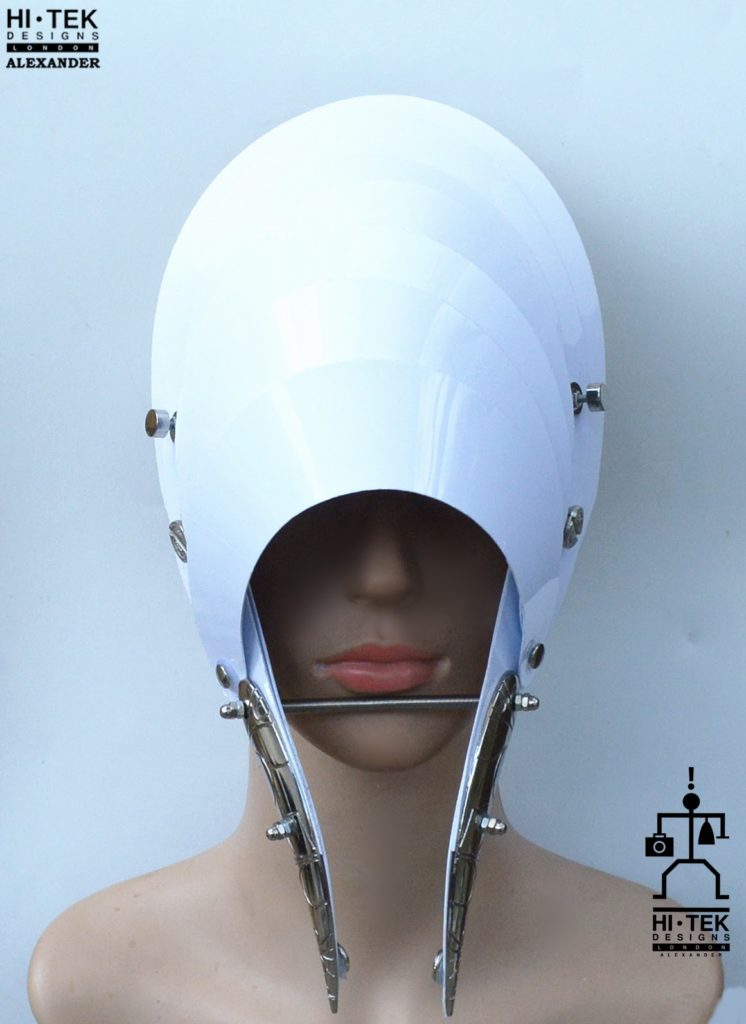 futuristic head wear in entertainment article, wearable art, all white1 - Image 2