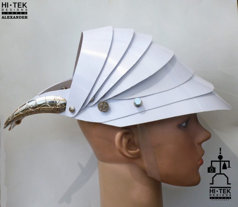 futuristic head wear in entertainment article, wearable art, all white1 - Image 4