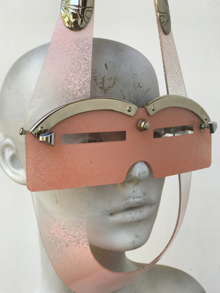 mask with horns and metal components, styling video, Burning Man - Image 3