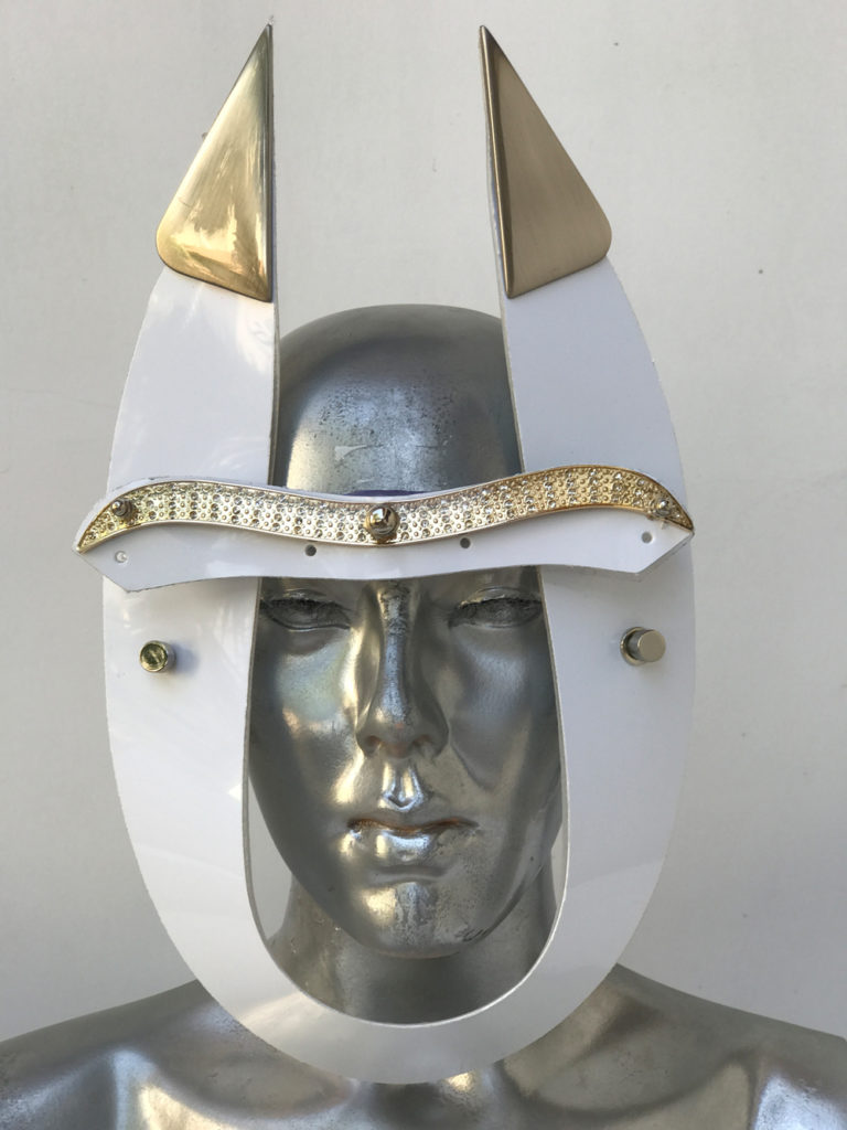 white face wear with horns