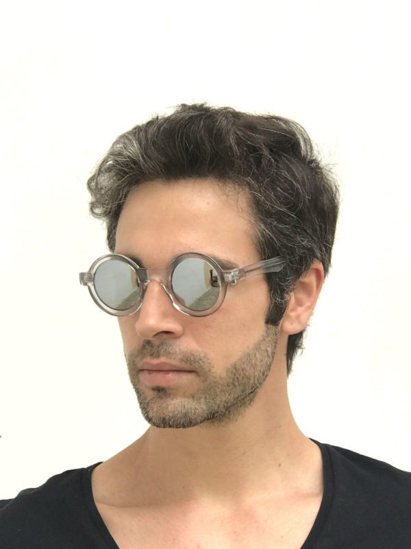 round clear sunglasses mirror lens