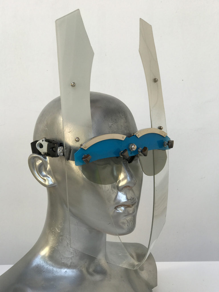blue and white mask futuristic wearable art video styling Burning Man festival - Image 4