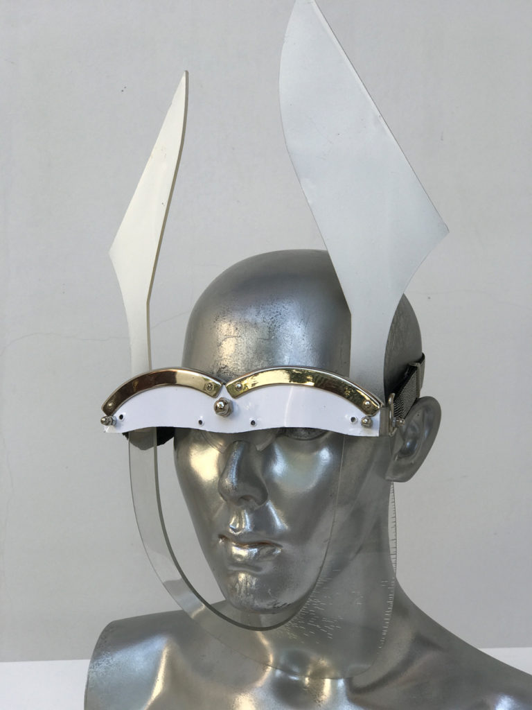 white mask with ears unusual eye wear styling, video, filming, perfroming Hi Tek - Image 2