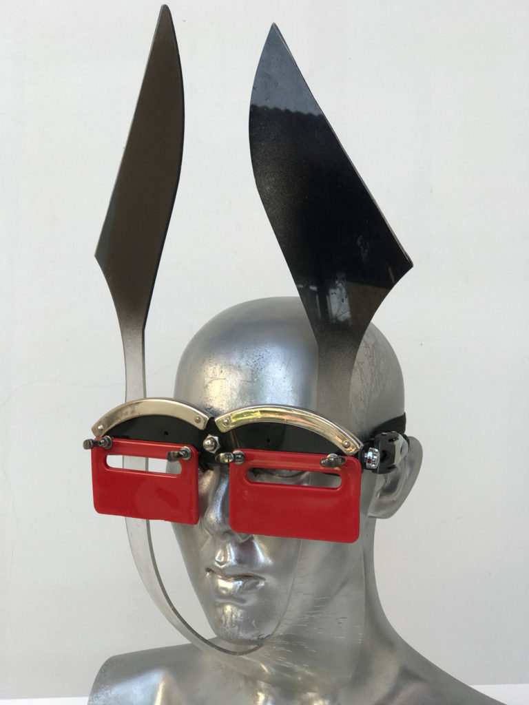 black and red mask with ears unusual eye wear styling, video, filming, perfoming Hi Tek - Image 2