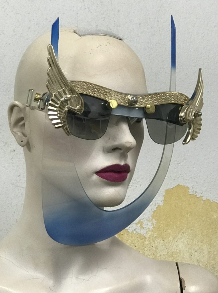 mask with wings, blue mask gold angel wings, unusual, video, styling, filming - Image 3