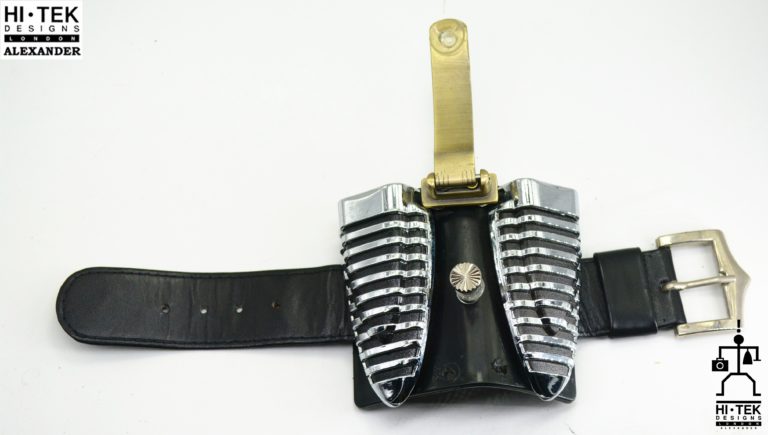 cuff bracelet wrist gear unique chunky metal rock steampunk wearable art - Image 3