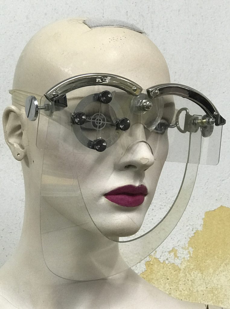 handmade mask with horns futuristic Steampunk styling video shoot halloween art wear - Image 2